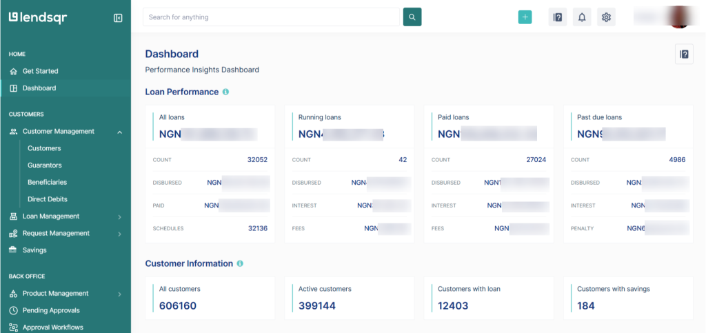 Does Lendsqr have a core banking application (CBA)?