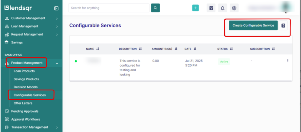 Introduction to lendsqr's configurable services