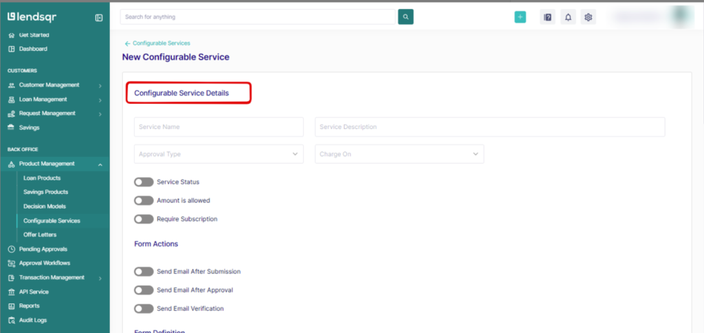 Introduction to lendsqr's configurable services