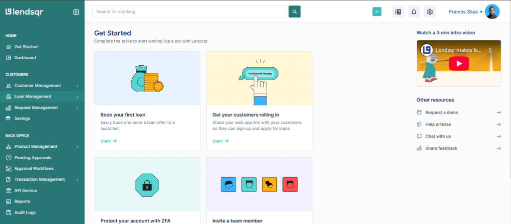 Lendsqr admin console
