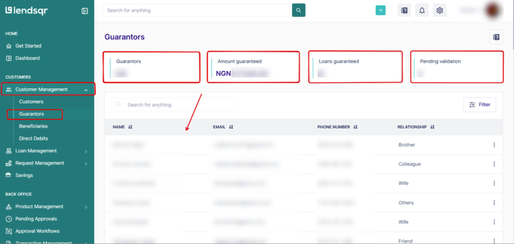 How to manage guarantor details