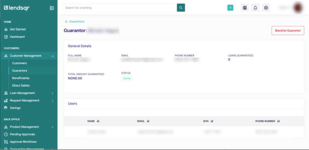 How to manage guarantor details