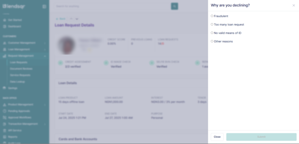 What does declined loan status mean?