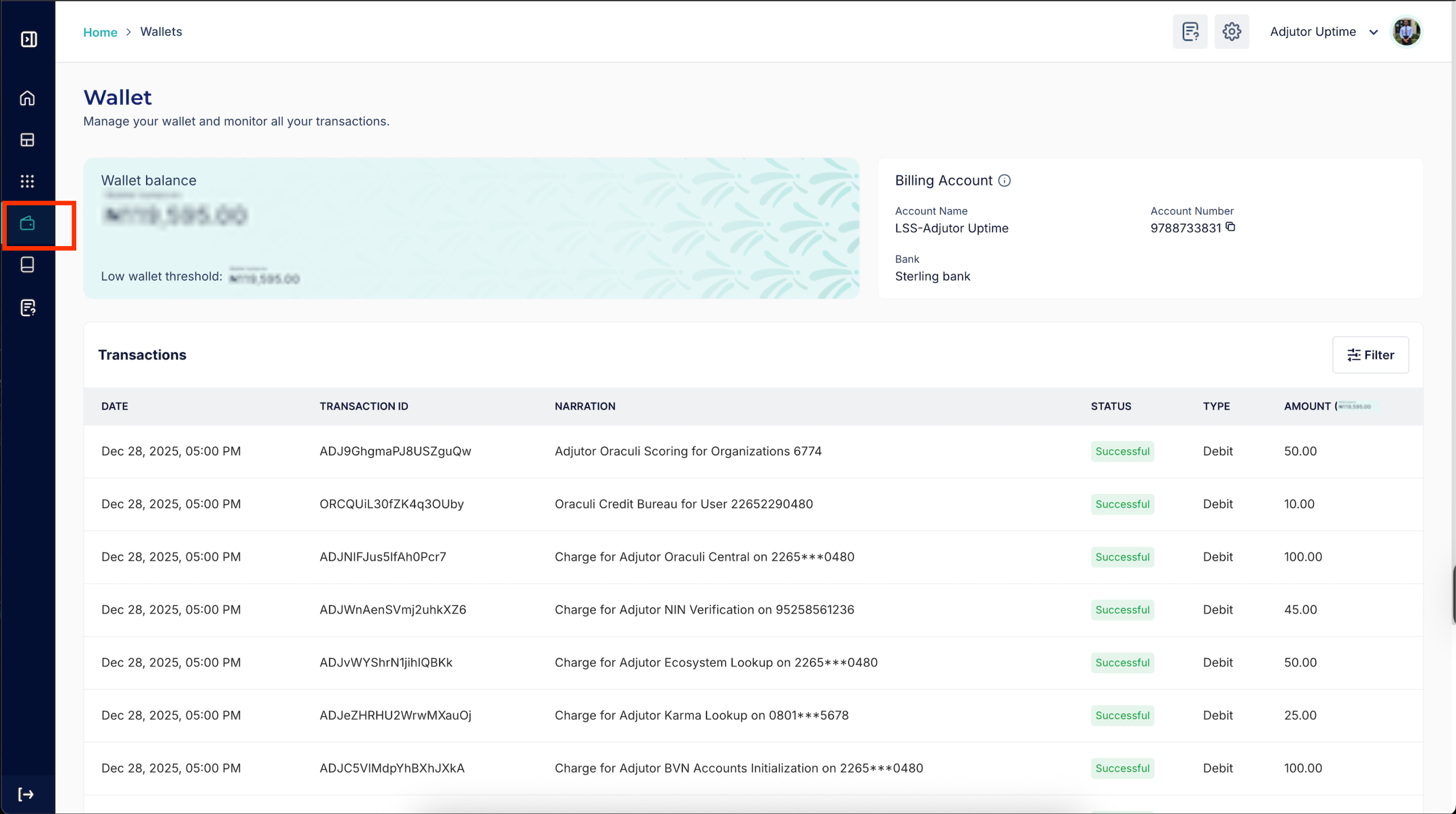 How your Adjutor service wallet is charged per API call - Lendsqr ...