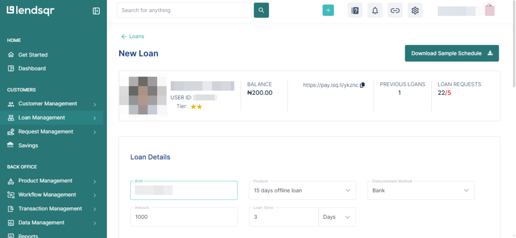 Adding a method for payment while booking a loan on Admin Console