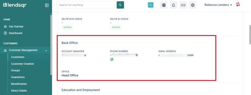 Viewing dedicated account managers for a customer