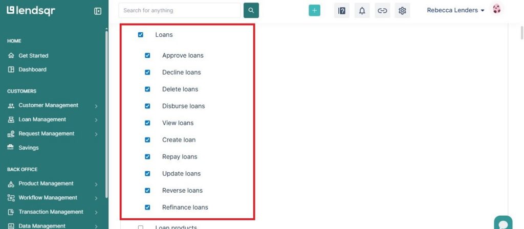 Permissions on the Lendsqr Console