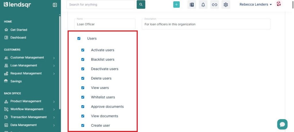 Permissions on the Lendsqr Console