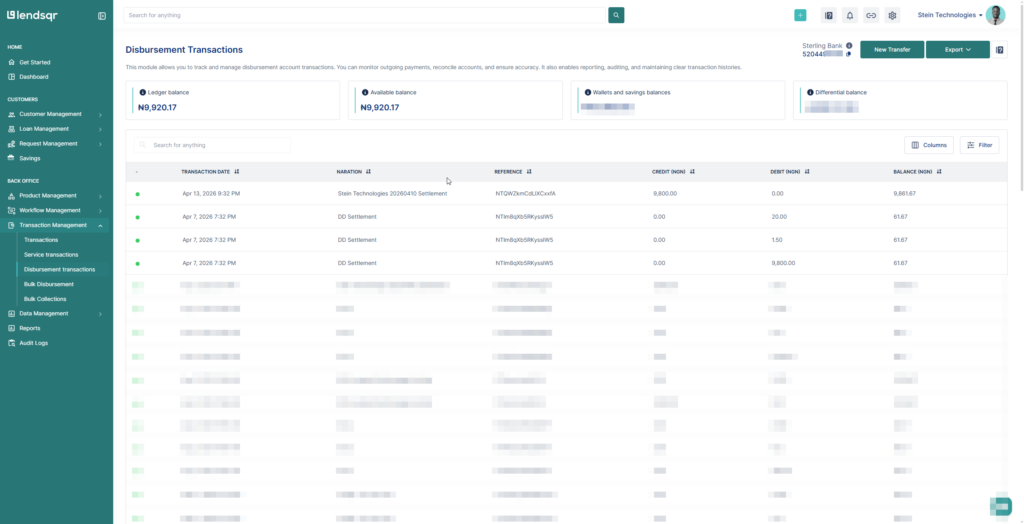 lendsqr disbursement account