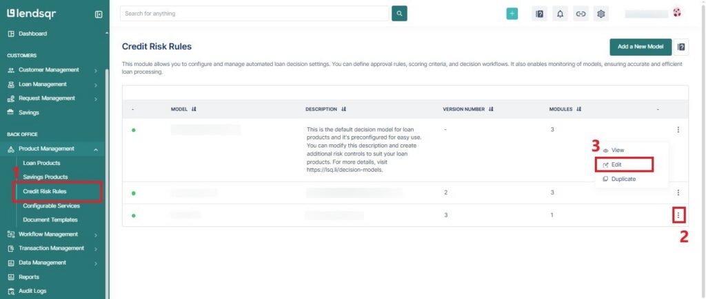 Modifying decision settings