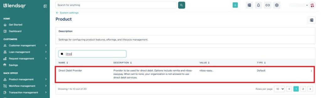 Receiving payments with NIBSS direct debit